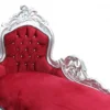Casa Padrino Barock Chaiselongue King Bordeaux Rot / Silber mit Glitzersteinen 155 x 70 x 100 cm