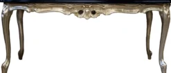 Casa Padrino Barock Couchtisch Pompöös by Harald Glööckler aus Buchenholz Schwarz / Gold 121 x 66 x 47 cm