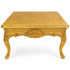 Casa Padrino Barock Couchtisch Gold 80 cm - Quadratischer Barockstil Wohnzimmertisch - Barock Wohnzimmer Möbel - Antik Stil Möbel