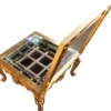 Casa Padrino Barock Couchtisch Gold verspiegelt mit aufklappbarem Glasdeckel 67 x 67 cm - Repräsentativer Wohnzimmertisch in Antik-Optik