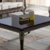 Casa Padrino Barock Couchtisch Schwarz / Gold 104 x 80 x H. 45 cm - Massivholz Wohnzimmertisch im Barockstil - Barock Wohnzimmer Möbel