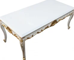 Casa Padrino Barock Couchtisch im Antik Look - Weiß und Gold - 120 x 60 x 52 cm