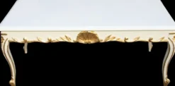 Casa Padrino Barock Couchtisch im Antik Look - Weiß und Gold - 120 x 60 x 52 cm