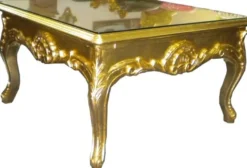 Casa Padrino Barock Couchtisch 70 x 70 cm Gold - Couch Tisch - Wohnzimmer Tisch - Beistell Tisch - Möbel