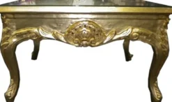 Casa Padrino Barock Couchtisch 70 x 70 cm Gold - Couch Tisch - Wohnzimmer Tisch - Beistell Tisch - Möbel