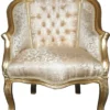 Casa Padrino Barock Damensessel im Antik Stil, Gold mit edlem Muster, 63 x 53 x 80 cm