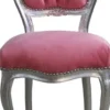 Casa Padrino Barock Damen Stuhl Rosa / Silber mit Bling Bling Glitzersteinen - Schminktisch Stuhl