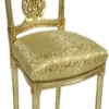 Casa Padrino Barock Damen Stuhl mit elegantem Muster Gold 40 x 35 x H. 85 cm - Handgefertigter Antik Stil Stuhl - Barock Möbel