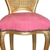 Casa Padrino Barock Damen Stuhl Rosa / Gold Schminkstuhl