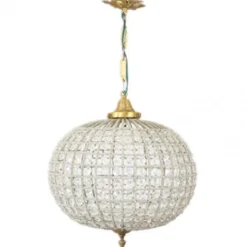 Casa Padrino Barock Decken Hängeleuchte in Oxide 35 x H 65 cm - Luxuriöse Glas Leuchte