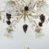 Casa Padrino Barock Deckenleuchte Antikweiß Ø 65 x T. 25 cm 6-flammig - Handgefertigte Leuchte aus Italien - Barock Leuchten