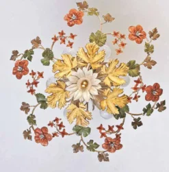 Casa Padrino Barock Deckenleuchte Pastell Ø 45 x T. 20 cm 6-flammig - Handgefertigte Leuchte aus Italien - Barock Leuchten