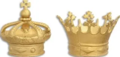 Casa Padrino Barock Deko Kronen Set Gold Ø 15,3 x H. 13 cm - Deko Accessoires im Barockstil - Krone Dekoration
