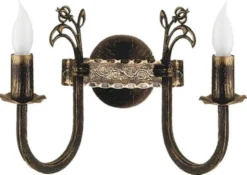 Casa Padrino Barock Doppel Wandleuchte Antik Bronze 28 x 20 x H. 25 cm - Barockstil Metall Wandlampe - Barock Leuchten - Edel & Prunkvoll