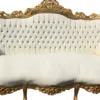 Casa Padrino Barock 3-er Sofa Master Weiss / Gold mit Bling Bling Glitzersteinen - Antik Möbel