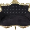 Casa Padrino Barock 2-er Sofa Master Schwarz / Gold mit Bling Bling Glitzersteinen - Antik Stil Möbel - 168 x 128 x 70 cm