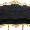 Casa Padrino Barock 3er Sofa Master Schwarz / Gold - Handgefertigte Luxus Couch im Antik Stil - 210 x 135 x 90 cm