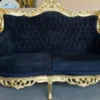 Casa Padrino Barock 2er Sofa Schwarz / Gold - Handgefertigtes Antik Stil Wohnzimmer Sofa - Antik Stil Wohnzimmer Möbel - Barock Wohnzimmer Möbel - Edel & Prunkvoll
