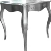 Casa Padrino Barock Esstisch Silber mit Schublade 80 x 80 cm - Esszimmer Tisch Möbel