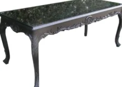 Casa Padrino Barock Esstisch Schwarz 140 x 88 x 84 cm - Handgefertigter Esszimmertisch im Antik Stil