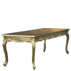 Casa Padrino Barock Esstisch Gold 140 cm x 80 cm x 90 cm - Luxus Esszimmer Tisch im Antik Stil