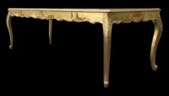 Casa Padrino Barock Esstisch Gold 250 x 100 x 84 cm - Massivholz Luxus Esszimmertisch