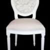 Casa Padrino Barock Esszimmer Stuhl ohne Armlehne Creme / Weiß - Designer Stuhl - Luxus Qualität