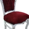 Casa Padrino Barock Esszimmer Stuhl Bordeaux/Weiss/Gold - Antik Möbel - Limited Edition