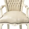 Casa Padrino Barock Esszimmerstuhl mit Armlehnen Creme / Creme