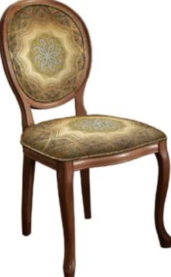 Casa Padrino Barock Esszimmerstuhl Set Mehrfarbig / Braun - 6 Handgefertigte Massivholz Küchen Stühle im Barockstil - Barock Esszimmer Möbel