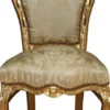 Casa Padrino Barock Esszimmer Stuhl Creme Muster / Gold - Barock Möbel Antik Stil