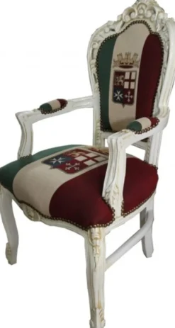 Casa Padrino Barock Esszimmer mit Armlehnen Italien / Creme Antik Stil