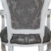 Casa Padrino Barock Esszimmer Stuhl mit Armlehnen Grau Muster / Weiß - Antik Möbel