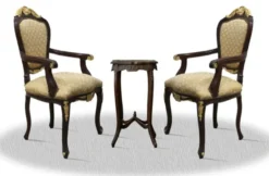 Casa Padrino Barock Esszimmerstuhl Set mit Beistelltisch - Barock Möbel
