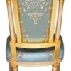Casa Padrino Barock Esszimmerstuhl Türkis / Weiß / Gold - Handgefertigter Antik Stil Stuhl - Esszimmer Möbel im Barockstil