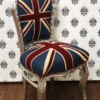 Casa Padrino Barock Esszimmer Stuhl Union Jack / Silber