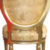Casa Padrino Barock Esszimmer Stuhl Gold Blumenmuster / Gold Mod2 Rund