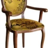 Casa Padrino Barock Esszimmerstuhl Gold / Schwarz / Braun - Handgefertigter Antik Stil Stuhl mit Armlehnen - Esszimmer Möbel im Barockstil