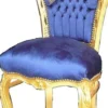 Casa Padrino Barock Esszimmer Stuhl Royalblau / Gold