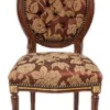Casa Padrino Barock Esszimmerstuhl Dunkelbraun / Gold / Bordeauxrot mit Muster 50 x 45 x H. 100 cm - Barock Stuhl mit Löwenfüßen - Barock Esszimmer Möbel