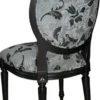 Casa Padrino Barock Esszimmer Stuhl Mod2 Blumenmuster / Antik Schwarz - Möbel