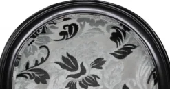 Casa Padrino Barock Esszimmer Stuhl Mod2 Blumenmuster / Antik Schwarz - Möbel