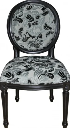 Casa Padrino Barock Esszimmer Stuhl Mod2 Blumenmuster / Antik Schwarz - Möbel