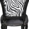 Casa Padrino Barock Esszimmer Stuhl ohne Armlehnen Schwarz/Zebra/Schwarz - Antik Möbel Zebra