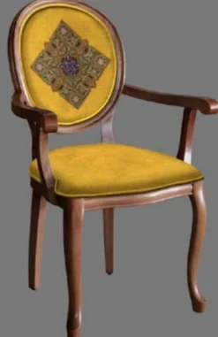 Casa Padrino Barock Esszimmerstuhl Gold / Mehrfarbig / Braun - Handgefertigter Antik Stil Stuhl mit Armlehnen - Esszimmer Möbel im Barockstil
