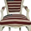 Casa Padrino Barock Esszimmer Stuhl mit Armlehnen USA / Creme Antik Stil