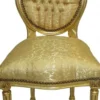 Casa Padrino Barock Esszimmer Stuhl Gold Muster / Gold Mod2 Rund