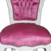 Casa Padrino Barock Esszimmer Stuhl im Antik Stil - Rosa / Weiß - 108 x 53 x 57 cm