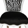 Casa Padrino Barock Esszimmer Stuhl Schwarz / Zebra / Weiss- Antik Möbel - Möbel