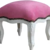 Casa Padrino Barock Fußhocker Rosa / Weiß - Antik Stil Möbel - Hocker